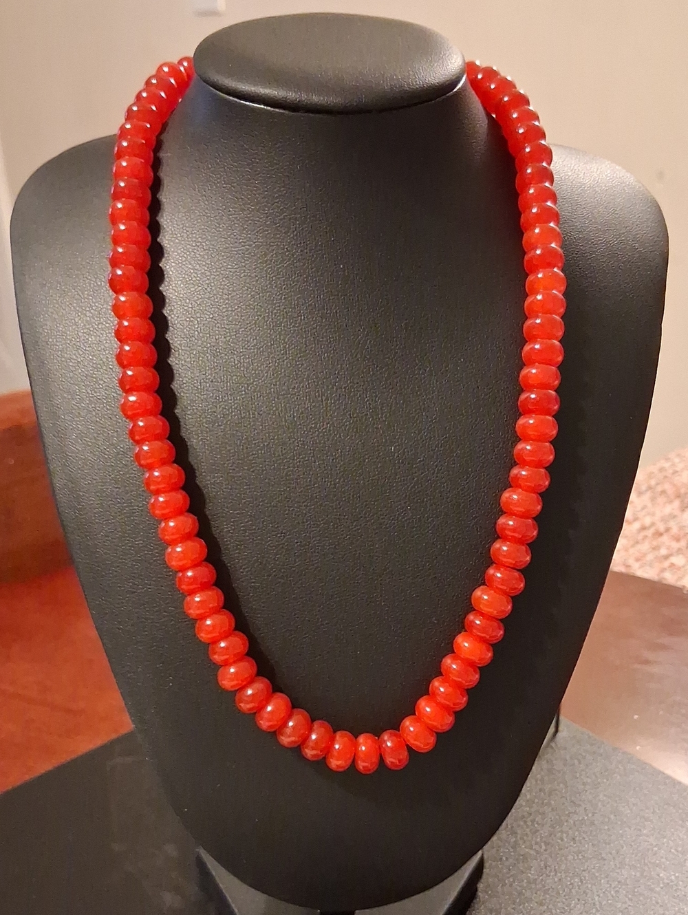 MAYAMAR Red Garnet Beaded Stone Necklace New